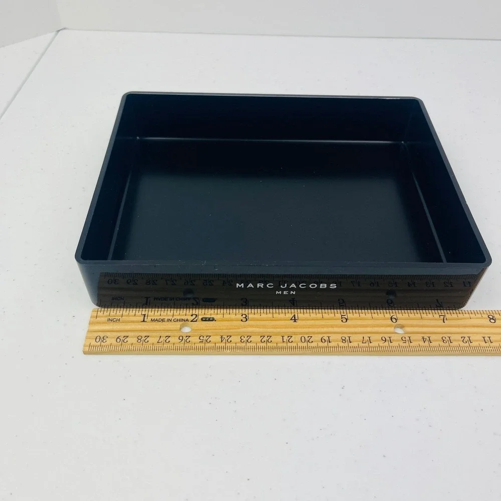 Marc Jacobs Men Black Acrylic Valet Tray Catchall Desk Organizer Minimalist